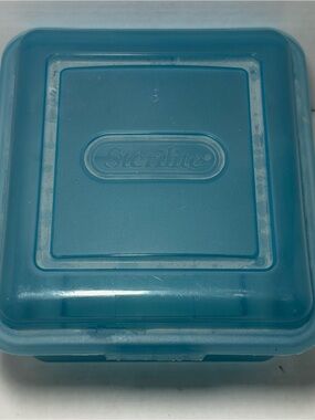 Vintage 1996 Sterilite Blue Flip Tops Storage Container